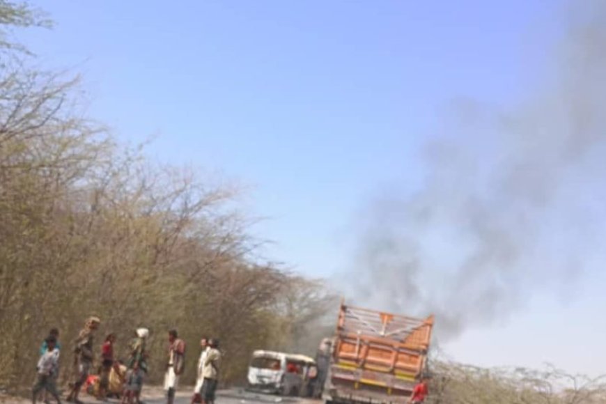 حادث مروري جسيم على خط المحفد &ndash; لحمر يسفر عن وفيات