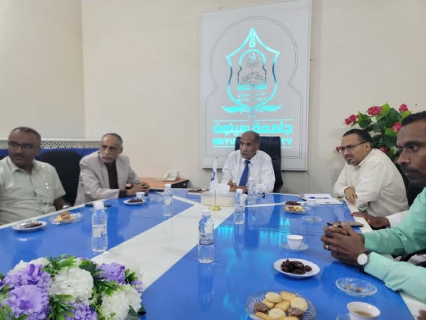 رئيس جامعة سيئون يبحث مع نادي عشاق الزربادي مقترح إقامة الندوة الأولى عن فن الزربادي