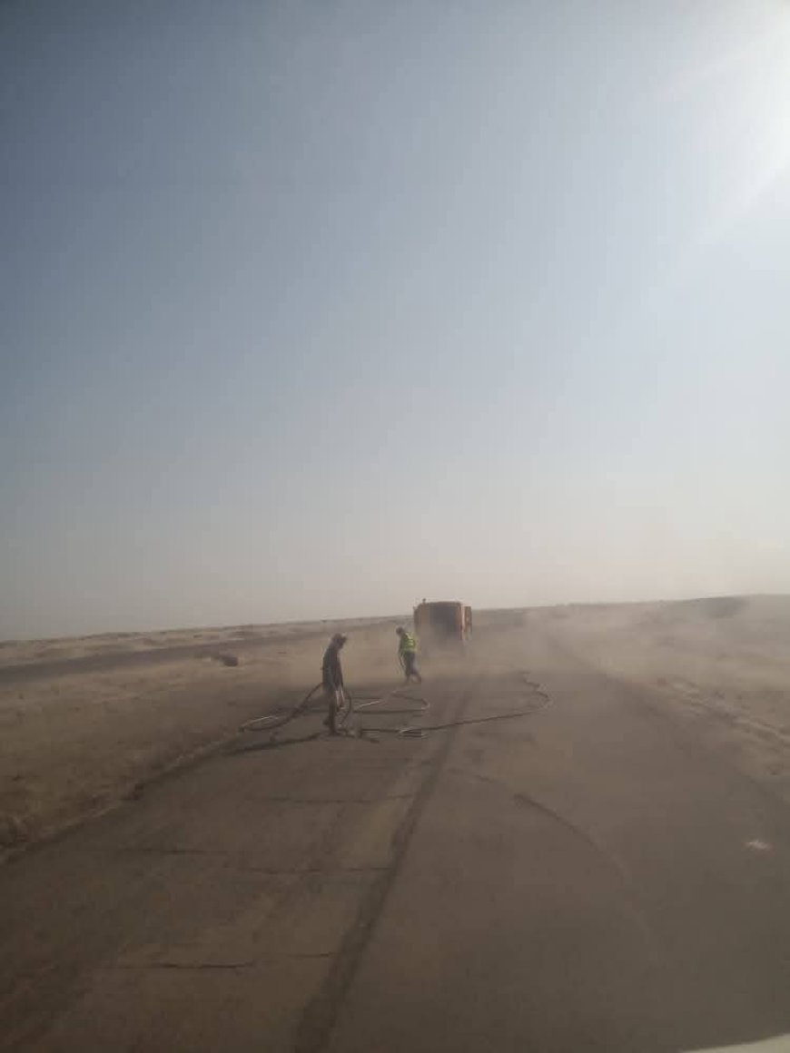 في رمضان.. أعمال متواصلة لتعزيز السلامة المرورية في خط العَلَم – دوفس بأبين