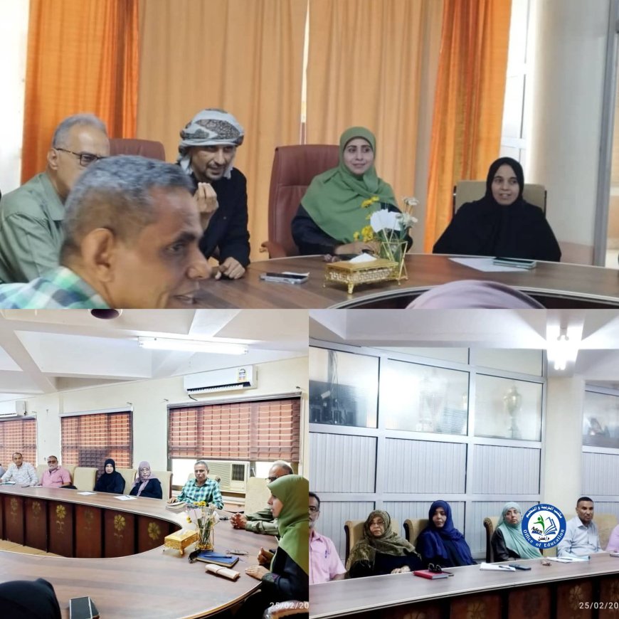 اليزيدي وجواد يناقشان آلية توزيع السلة الغذائية لمنتسبي التربية والتعليم بالعاصمة عدن