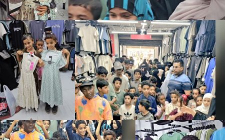 مبادرة الإعلامي العبيدي توزع كسوة العيد لـ400 طفل من الصم والبكم ومرضى السرطان بعدن