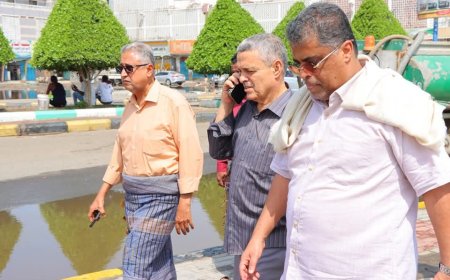 الشاذلي يتفقد أعمال معالجة تبعات المنخفض الجوي في خورمكسر والمعلا بعدن