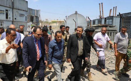 وزير الكهرباء يزور محافظة لحج للاطلاع على أوضاع الكهرباء وتعزيز القدرات التوليدية