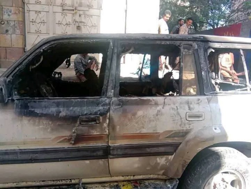 تعز..رابطة جرحى تعز تدين حادثة إحراق سيارة رئيسها