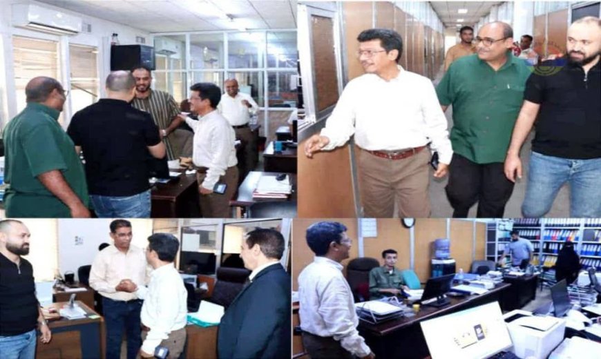 قيادة شركة النفط بعدن تنفذ جولة تفقدية لمتابعة سير العمل وتهنئة الموظفين بعيد الفطر