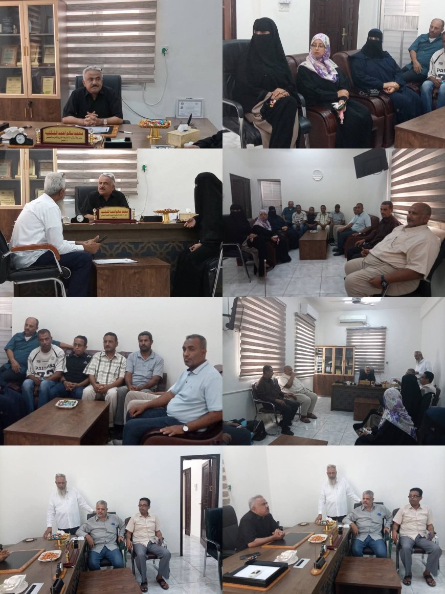 وسط أجواء مفعمة بالود والتفاؤل.. مكتب التعليم الفني بعدن يستقبل مديره العام عقب عودته من رحلة العمرة وإجازة العيد