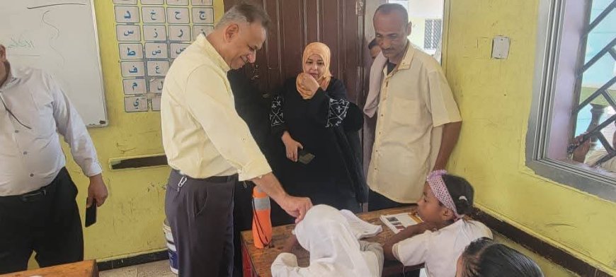 الجاوي يتفقد سير العملية التعليمية عقب إجازة عيد الفطر المبارك في مدارس المعلا