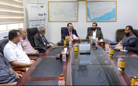 وزير الكهرباء يناقش مع محافظ أبين احتياجات الطاقة ويؤكد التوسع في الحلول المستدامة