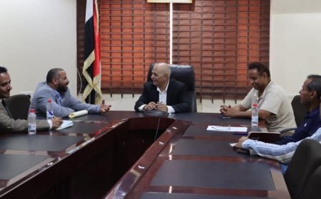 وزير المياه والبيئة يناقش مع محافظ الضالع الوضع المائي والبيئي بالمحافظة 