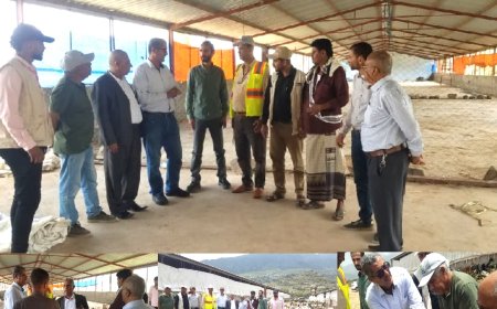 مدير عام الزراعة بــ«تعز» يطّلع على تجهيز المحجر البيطري التجميعي في مديرية المعافر