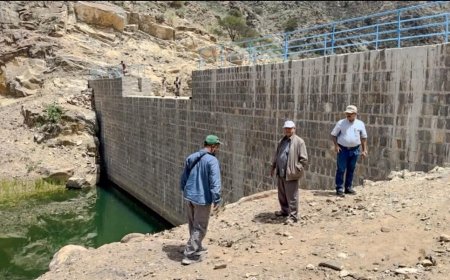 لجنة من وزارة الزراعة تستلم سدّي كلتاه والناشع في الضالع 