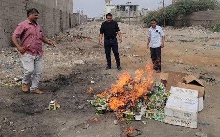 بتوجيهات مدير عام المديرية أحمد الداؤودي..صحة البيئة بالمنصورة تتلف أكثر من "200" باكت من شمة الحوت المحضور