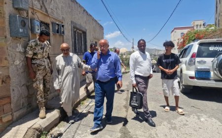 تعز...تسليم الجهة المنفذة موقع مشروع الصرف الصحي في حي البريد بمديرية المظفر .