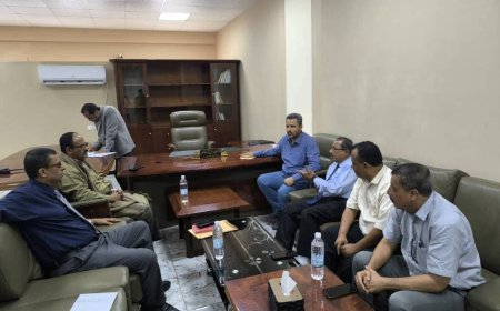 عميد المعهد الدكتور جمال امذيب يلتقي محافظ محافظة لحج الاستاذ مراد الحالمي لمناقشة عدد من قضايا المعهد الفرعي في المحافظة