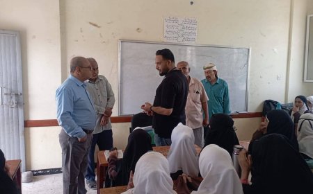 مدير عام مديرية تبن يتفقد سير العملية التعليمية والمشاريع الإنشائية بمدرستي ياسر عرفات وبير ناصر