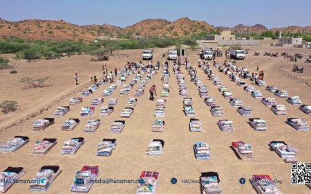 تعز.خلية الإنسانية تعزز تدخلاتها الإغاثية في المخا لدعم النازحين ومواجهة آثار السيول.