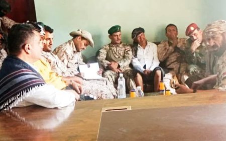 العميد الركن علي حسن الجهوري يعقد لقاءً في ردفان ويؤكد على أهمية الحضور والتنمية وتوحيد الجهود