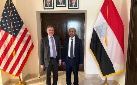 وزير النفط والمعادن يبحث مع السفير الأمريكي تعزيز التعاون وتداعيات توقف تصدير النفط