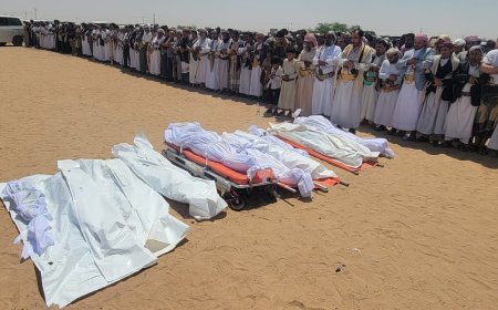 تشييع رسمي وشعبي لجثامين 10شهداء من اسرة واحدة بمارب