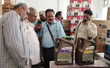 سلطةلحج تضبط وتغلق معملاً ضخماً لإنتاج زيوت السيارات المغشوشة في "تبن".. تفاصيل 