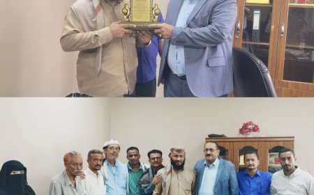 لحج: أمين عام المجلس المحلي يكرم مدير عام طور الباحة بدرع "الوفاء والاخلاص" تقديراً لجهوده المتميزة