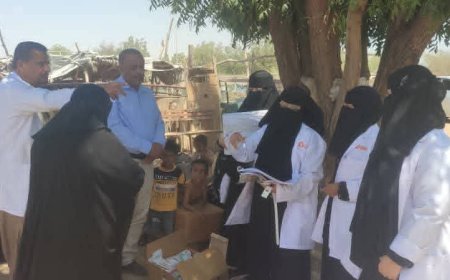 بإشراف مباشر من مدير مكتب الصحة بلحج تدشين النشاط الايصالي في المحافظة 
