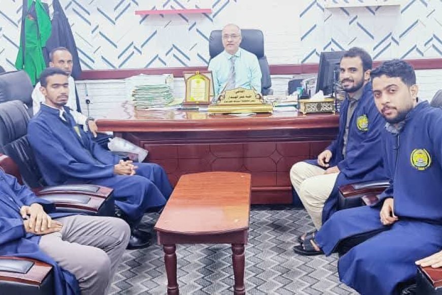 القاضي الهدار يستقبل طلاب المعهد العالي للقضاء الدفعة 24 المتدربين لدى محكمتي غرب وشرق المكلا الابتدائيتين