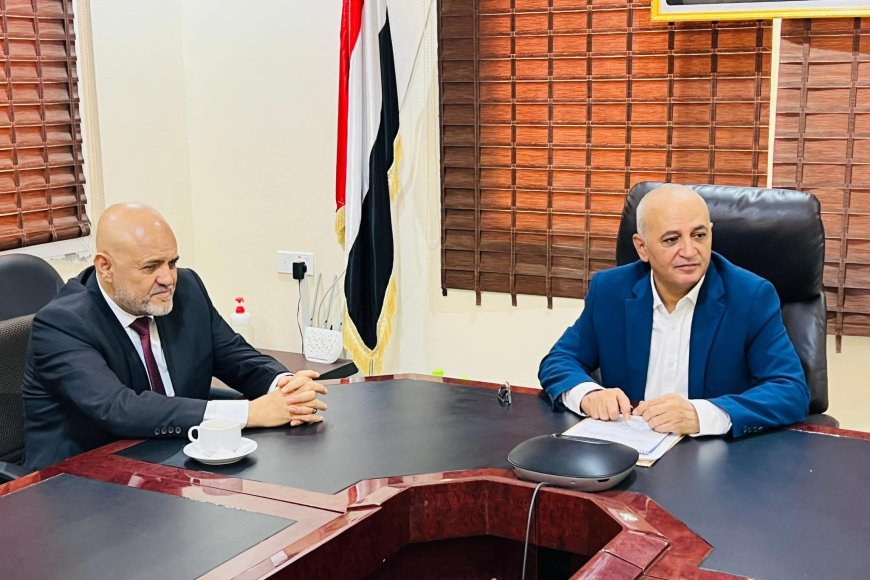 الوزير الشرجبي يناقش مع محافظ تعز نبيل شمسان قضايا المياه والبيئة