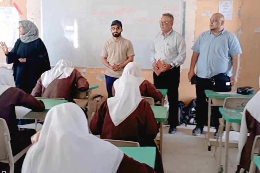 مدير صيرة يتفقد العملية التعليمية والاستعدادات الجارية للامتحانات في ثانوية باكثير 