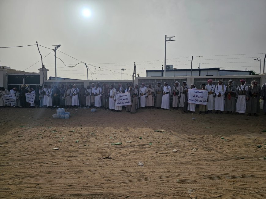 مأرب: مطالبات بتحسين الكهرباء وفتح بوابة سد مأرب خلال وقفة احتجاجية بالوادي