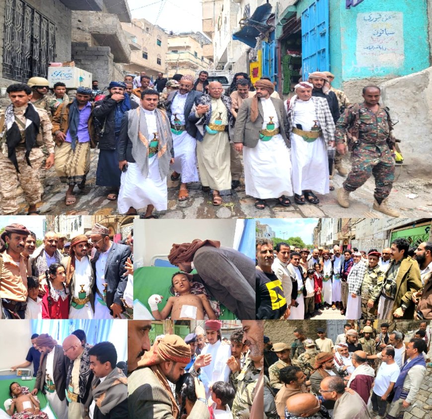 الشيخ صهيب البركاني يزور أسر ضحايا السيول والقصف بــ«تعز» ويقدم واجب العزاء والمواساة 