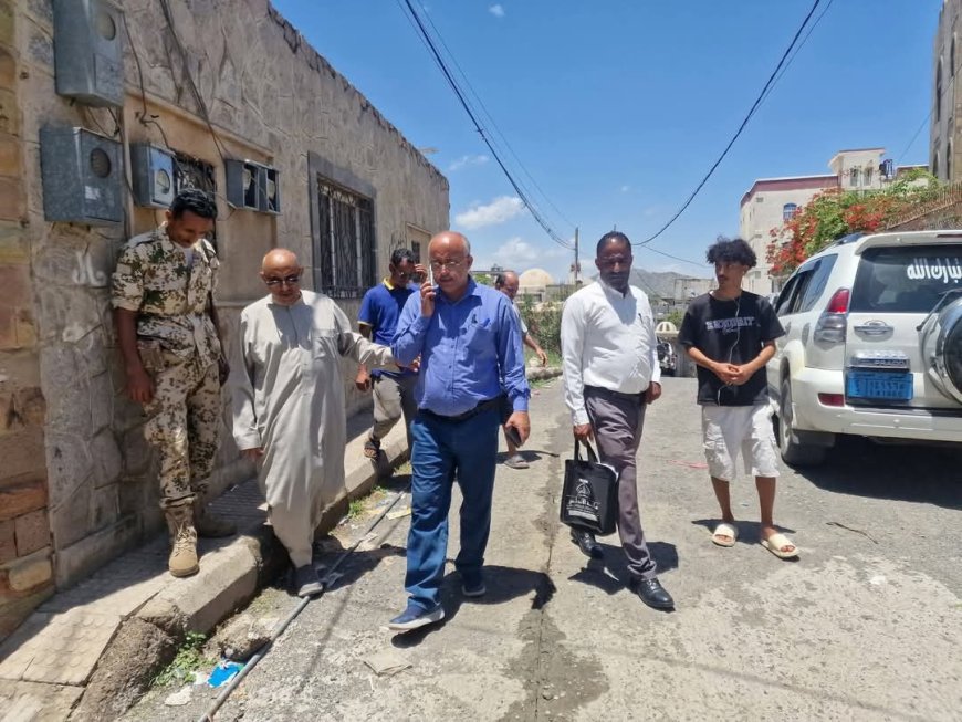 تعز...تسليم الجهة المنفذة موقع مشروع الصرف الصحي في حي البريد بمديرية المظفر .