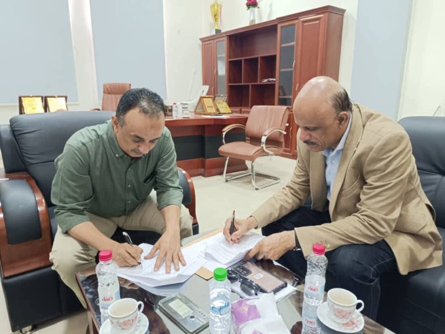 الشعبي و التميمي يوقعان اتفاقية تفاهم بين مكتب الصحة بعدن وكلية الطب جامعة عدن