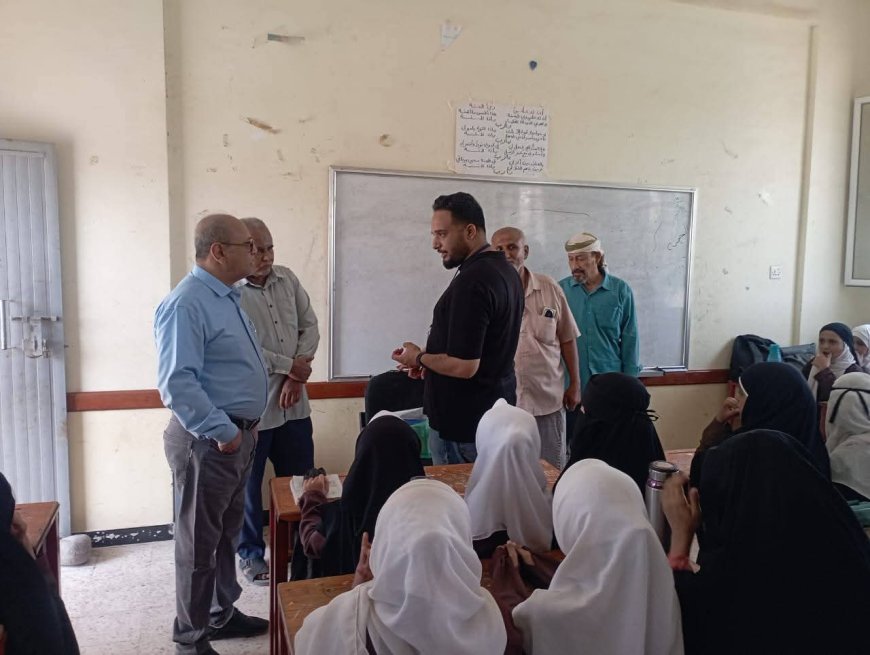 مدير عام مديرية تبن يتفقد سير العملية التعليمية والمشاريع الإنشائية بمدرستي ياسر عرفات وبير ناصر