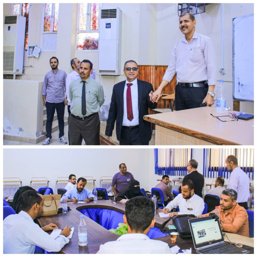 رئيس جامعة عدن يتفقد كلية العلوم الإدارية ومركز محمد غرامة للإدارة الصحية