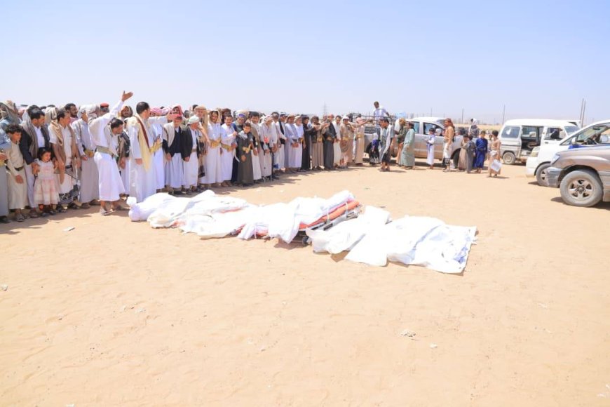 مأرب تودّع أسرة كاملة بعد وفاة 9 أشخاص في حريق مأساوي داخل منزلهم