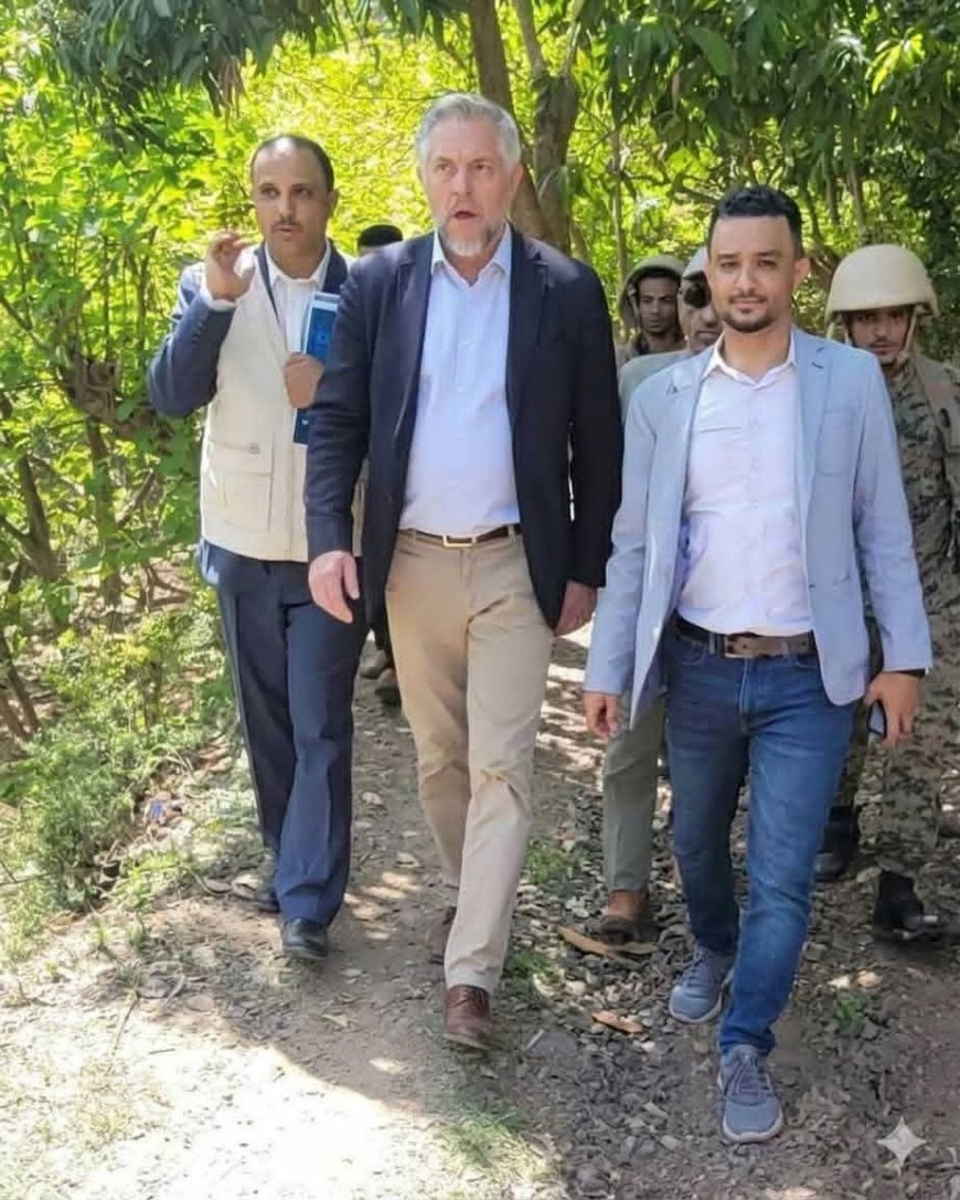 زيارة ميدانية لسفير الاتحاد الأوروبي للاطلاع على المشاريع التنموية في جبل حبشي