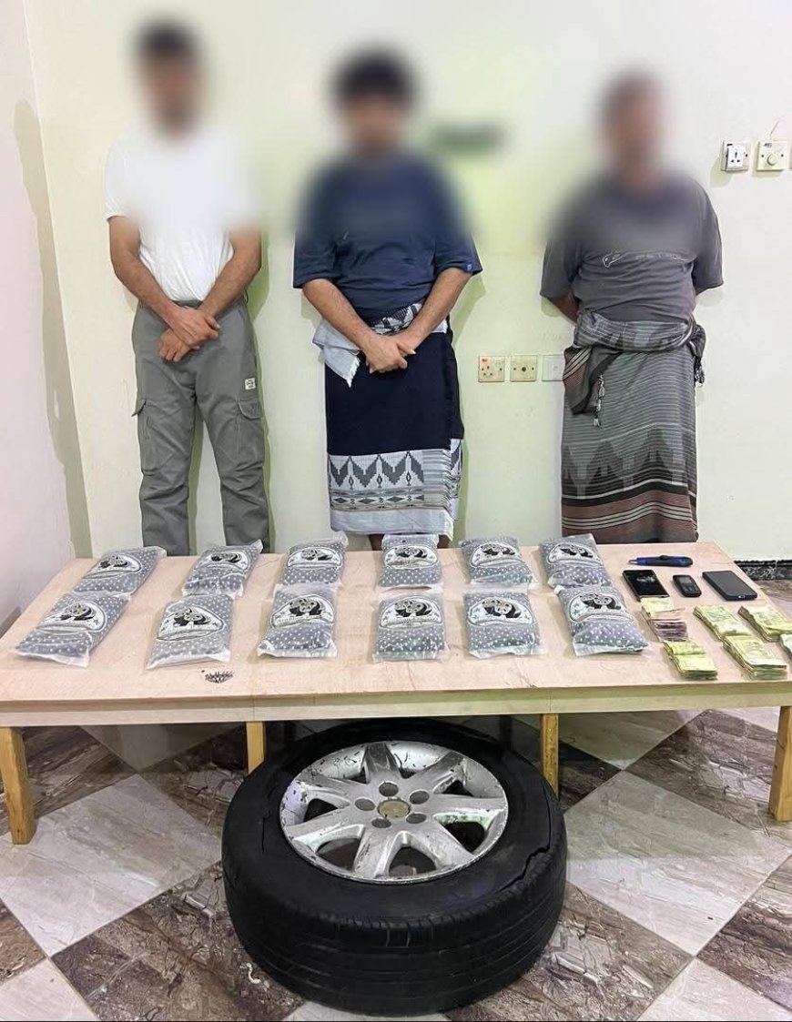 إدارة مكافحة المخدرات في عدن بعملية نوعية حازمة تطيح بثلاثة متهمين بحوزتهم 12 كيلو حشيش مخدر بمنطقة بئر فضل