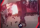 فيديو صادم يوثق لحظة إشعال شاب النار في جسده داخل مسجد بمأرب