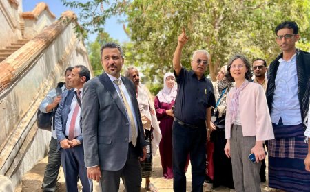محافظ لحج يبحث مع السفيرة الفرنسية التدخلات الإنسانية والثقافية ويزوران "قصر القمندان" بالحوطة
