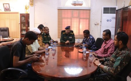 العميد الجابري يبحث مع اتحاد الكرة بساحل حضرموت ترتيبات تأمين الملاعب