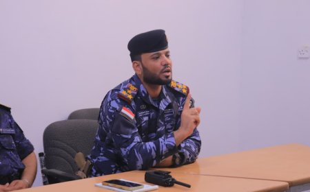 العميد الركن أحمد سعيد دركم يلتقي الضباط الخريجين من منتسبي قوات النجدة بمأرب ويشيد بدورهم الوطني