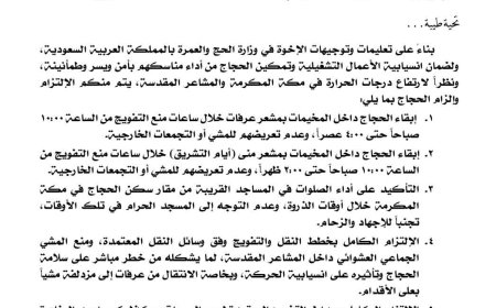 مكتب شؤون حجاج اليمن يصدر تعميمًا وقائيًا لمواجهة ارتفاع درجات الحرارة في مكة والمشاعر المقدسة