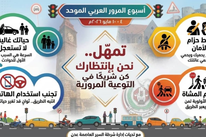 شرطة سير عدن تدشن حملة توعوية بمناسبة أسبوع المرور العربي الموحد