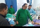 بتوجيهات المحافظ عبدالرحمن.. مديرصحة عدن يطمئن على أحوال المصابين من حادث إنفجارفي معسكر قوات العمالقة
