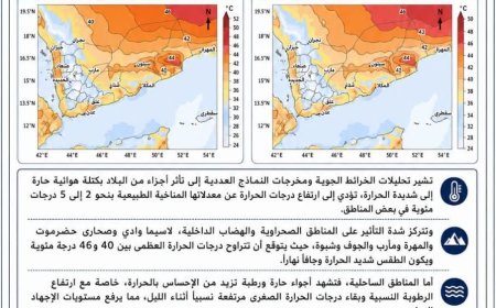 الأرصاد تحذر من أجواء شديدة الحرارة وإجهاد حراري في عدة محافظات.. تفاصيل