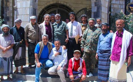 بتوجيهات المحرمي.. اللواء الجمالي يلتقي بقيادة السلطة المحلية والقضائية والأجهزة الأمنية بمديرية المفلحي