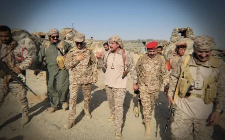 فريق من القوات المشتركة يتفقد جاهزية أبطال الجيش بالمحور الشمالي في الجوف