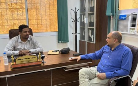 الدكتور بن نويصر يبحث مع وفد "منظمة يونيسف للطفولة" آليات وصول المساعدات الصحية إلى حضرموت