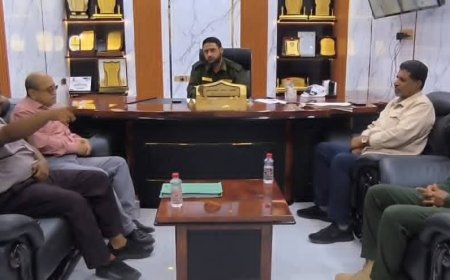 مدير أمن محافظة لحج يبحث مع قيادتي الواجبات الزكوية والضرائب والسلطة المحلية بمديرية تبن تعزيز التنسيق المؤسسي ومعالجة قضايا التداخل الإداري
